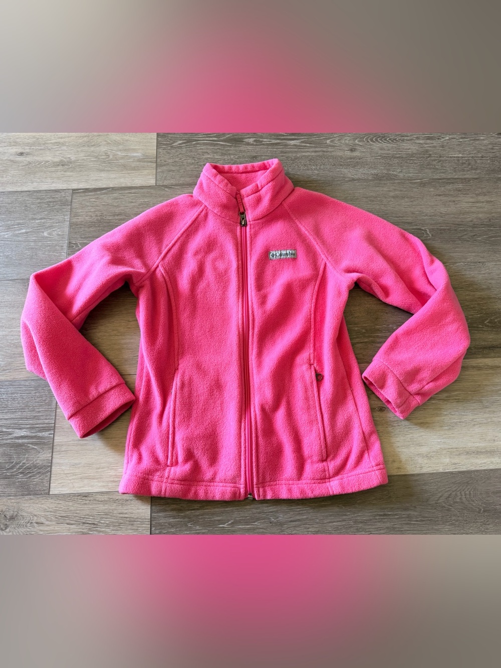 Columbia Pink Fleece Full Zip Jacket - Medium